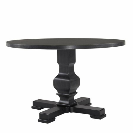 GUEST ROOM 47 in. Carson Round Pedestal Table - Black GU3369976